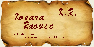 Kosara Raović vizit kartica